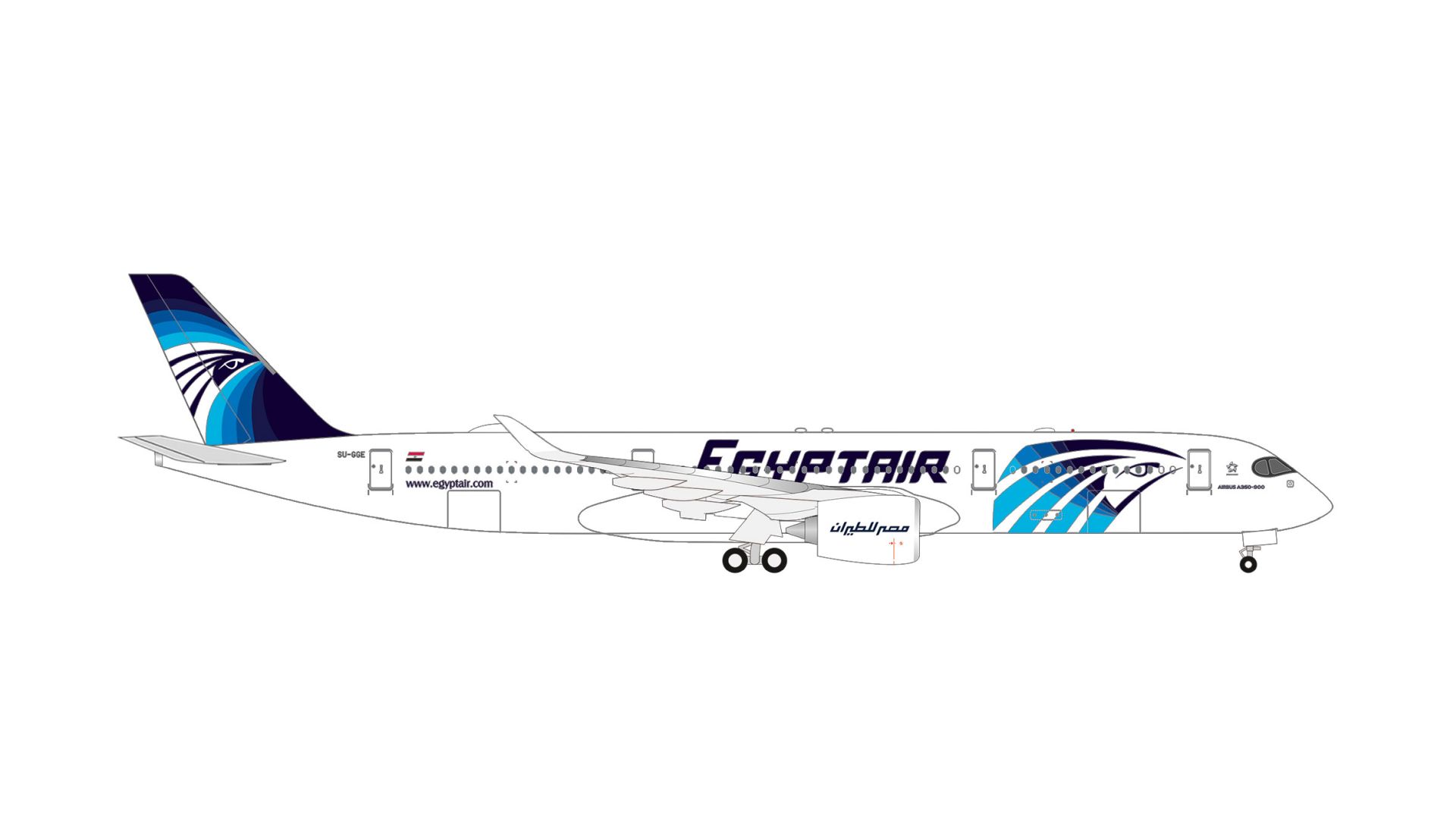 Herpa 539555 - EgyptAir Airbus A350-900