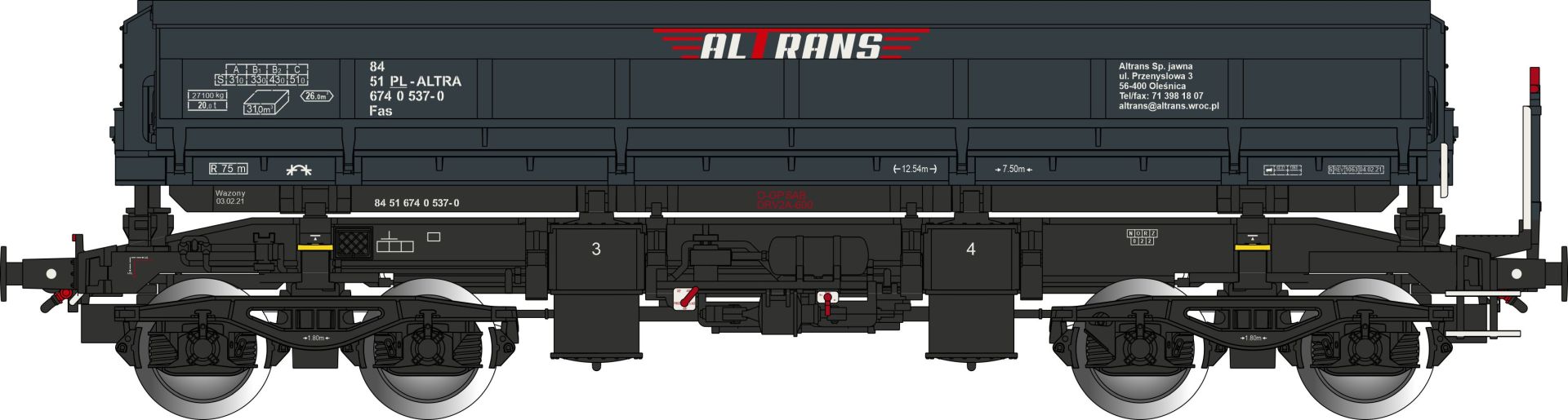 Albert Modell 674003 - Offener Güterwagen Fas, PL-ALTRA, Ep.VI