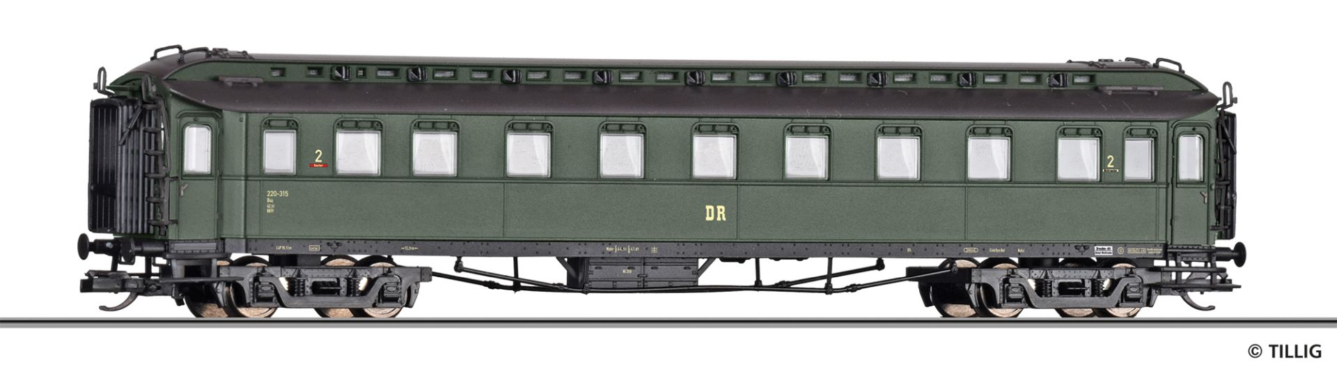 Tillig 12010 - Personenwagen B4ü, 2. Klasse, DR, Ep.III Tillig 12010 - Personenwagen B4ü, 2. Klasse, DR, Ep.III