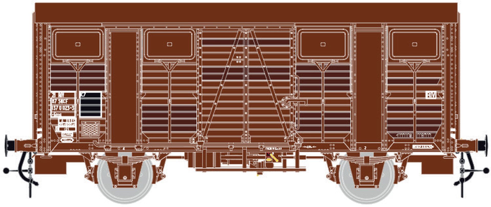 L.S. Models 31301 - Gedeckter Güterwagen Gms OCEM, SNCF, Ep.IVa