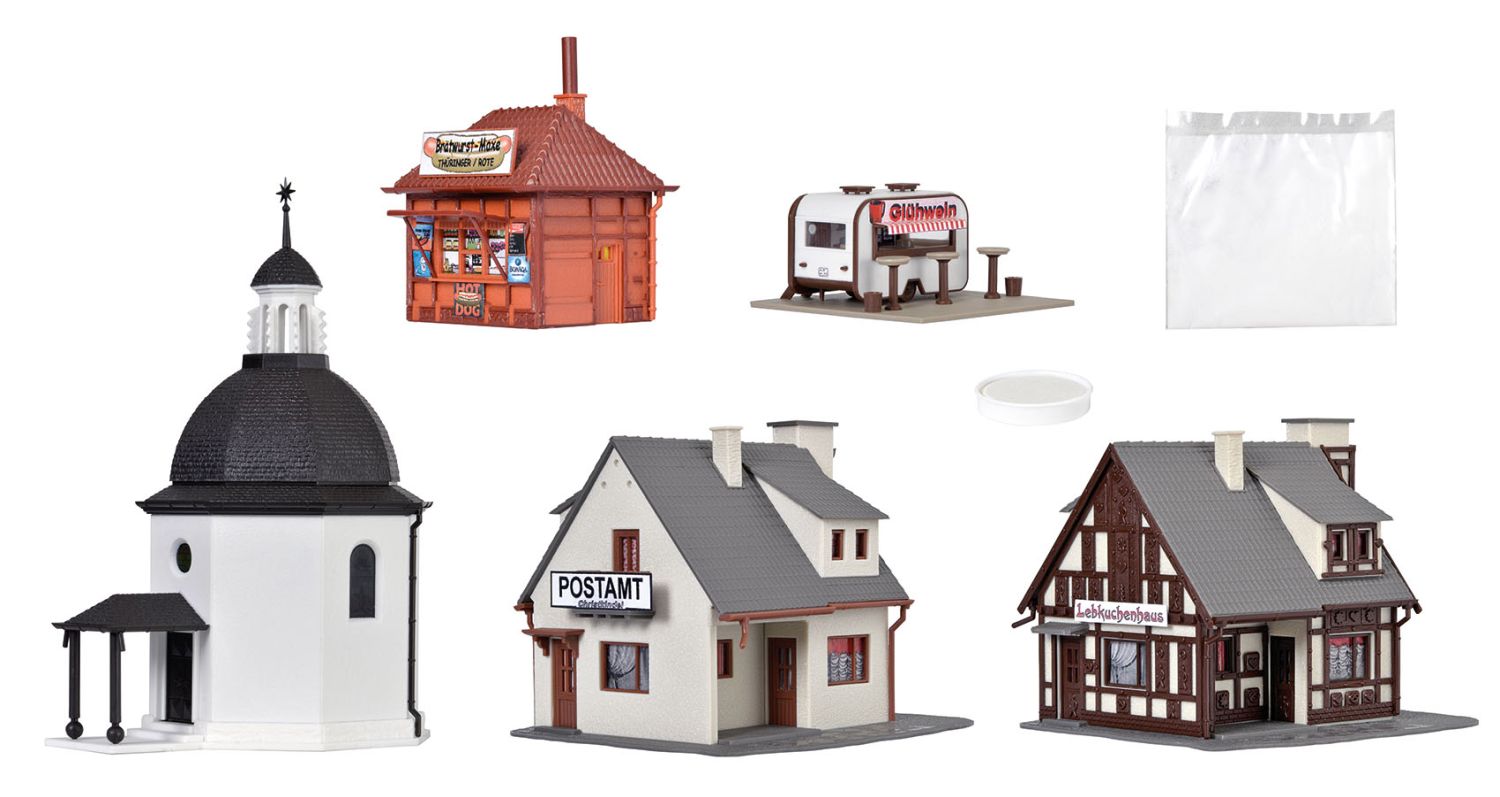 Vollmer 42413 - Weihnachtsdorf 5 teilig