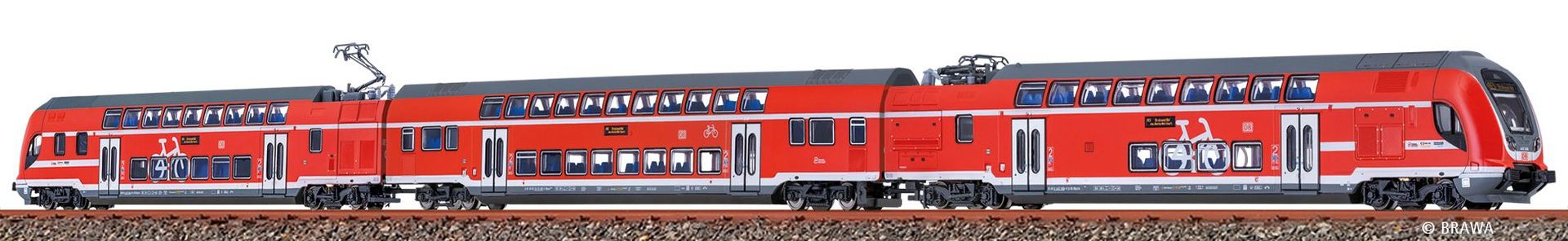 Brawa 64539 - 3er Set TWINDEXX VARIO Doppelstock-Triebzug, DBAG, Ep.VI 'Stralsund Hbf'