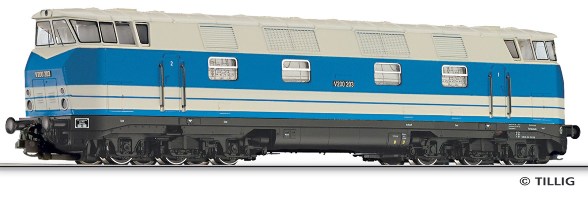 Tillig 502583 - Diesellok V200 203 (GFK), DR, Ep.III