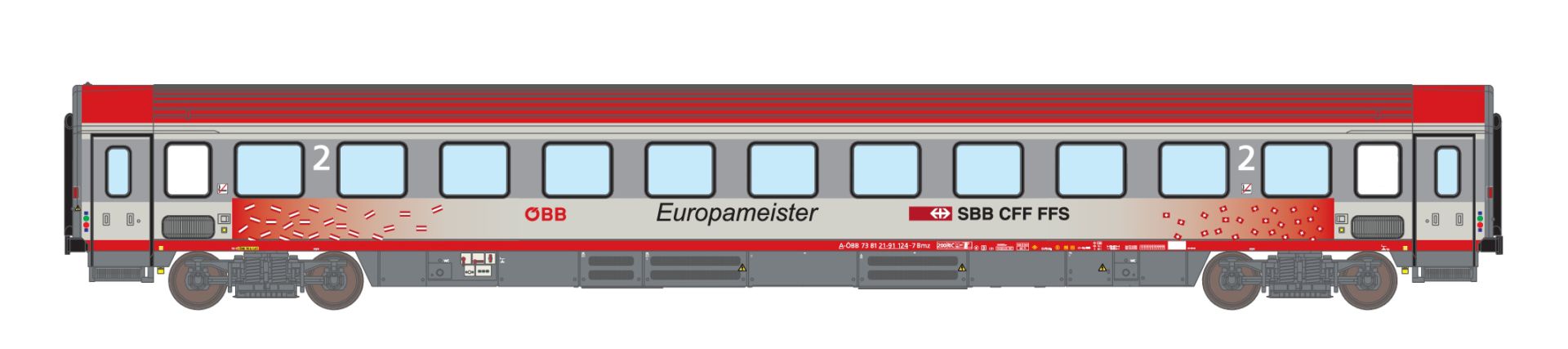 ASM 25950 - Personenwagen Bmz, 2. Klasse 'Europameister 2008', ÖBB, Ep.VI
