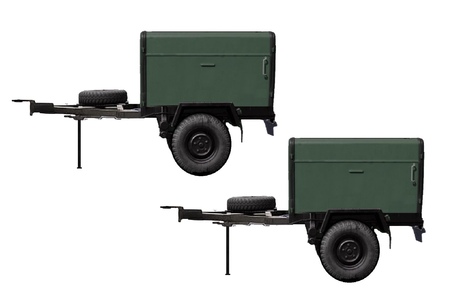 NPE NA 88330 - Anhänger HL 10 Kasten, militär, 2 Stück