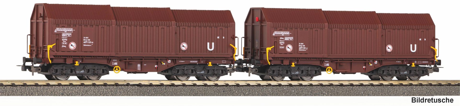 Piko 28337 - 2er Set Teleskophaubenwagen, DBAG, Ep.V
