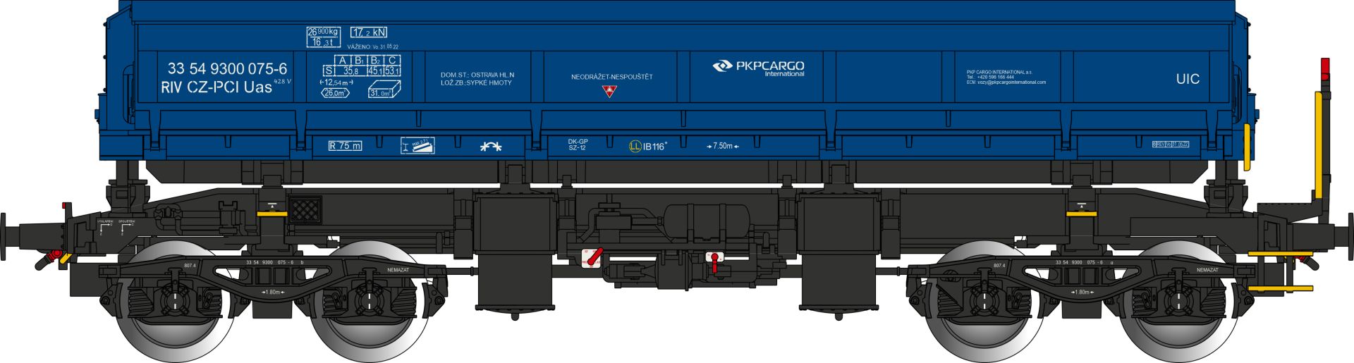 Albert Modell 930009 - Offener Güterwagen Uas, CZ-PCI, PKP-Cargo, Ep.VI Albert Modell 930009 - Offener Güterwagen Uas, CZ-PCI, PKP-Cargo, Ep.VI