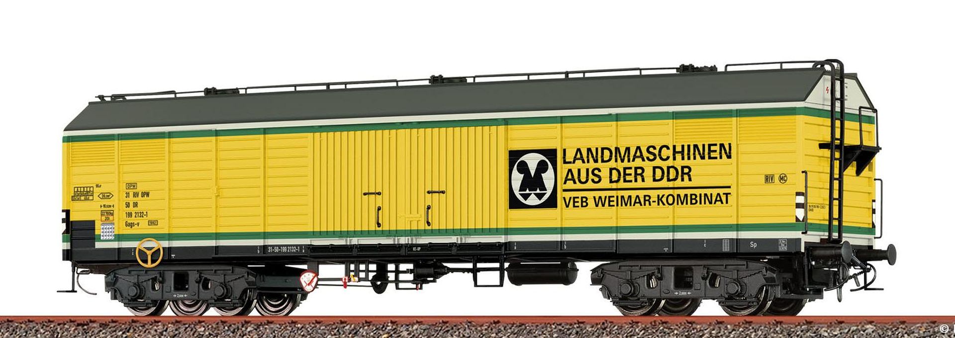 Brawa 50417 - Gedeckter Güterwagen Gags-v 'VEB WEIMAR-KOMBINAT', DR, Ep.IV