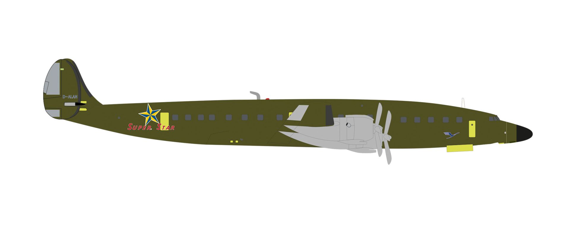 Herpa 573863 - Lufthansa Lockheed L-1649A Super Star Roll-out, Hamburg, January 17, 2025 - D-ALAN