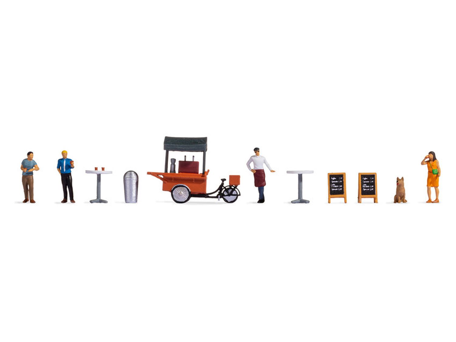 NOCH Grill-Party Set 1:87 H0 | 5 Figuren Mit Grill-Zubehör | Handkolorierte Modellbau-Figuren