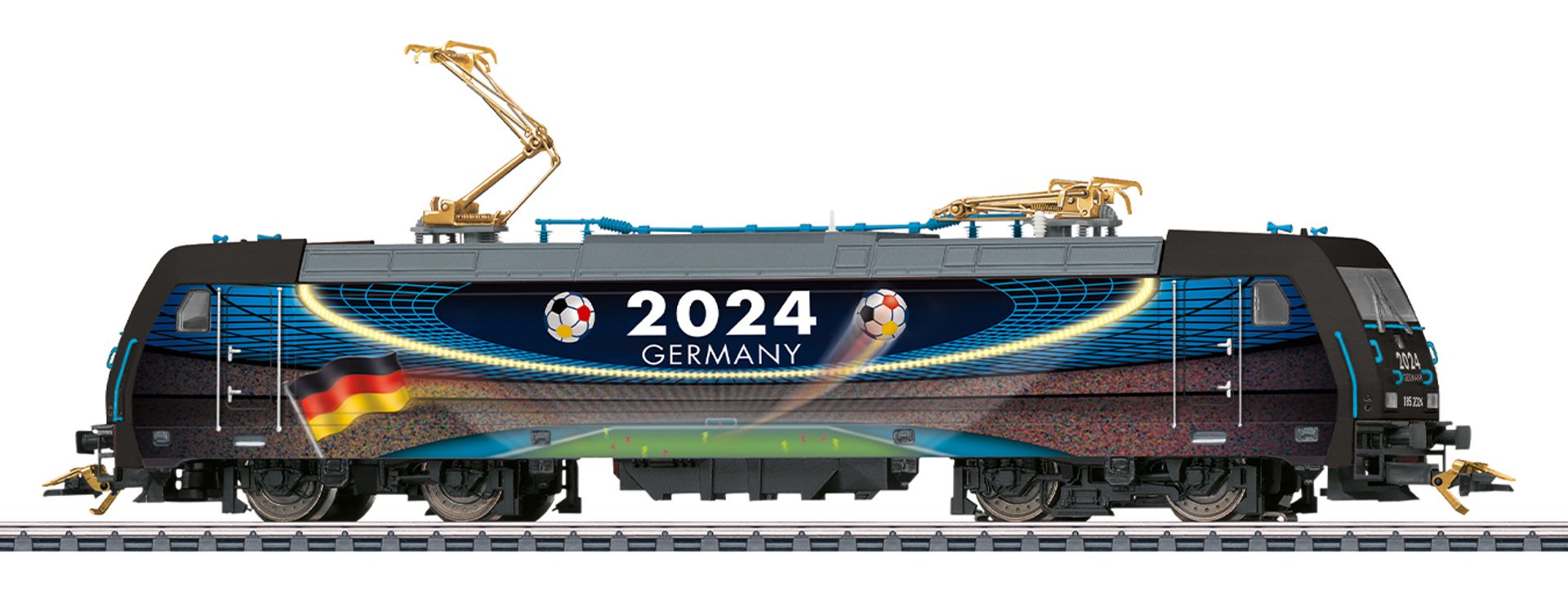 Märklin 36649 - E-Lok BR 185 Fußball Lok 'GERMANY 2024', MFX-Sound