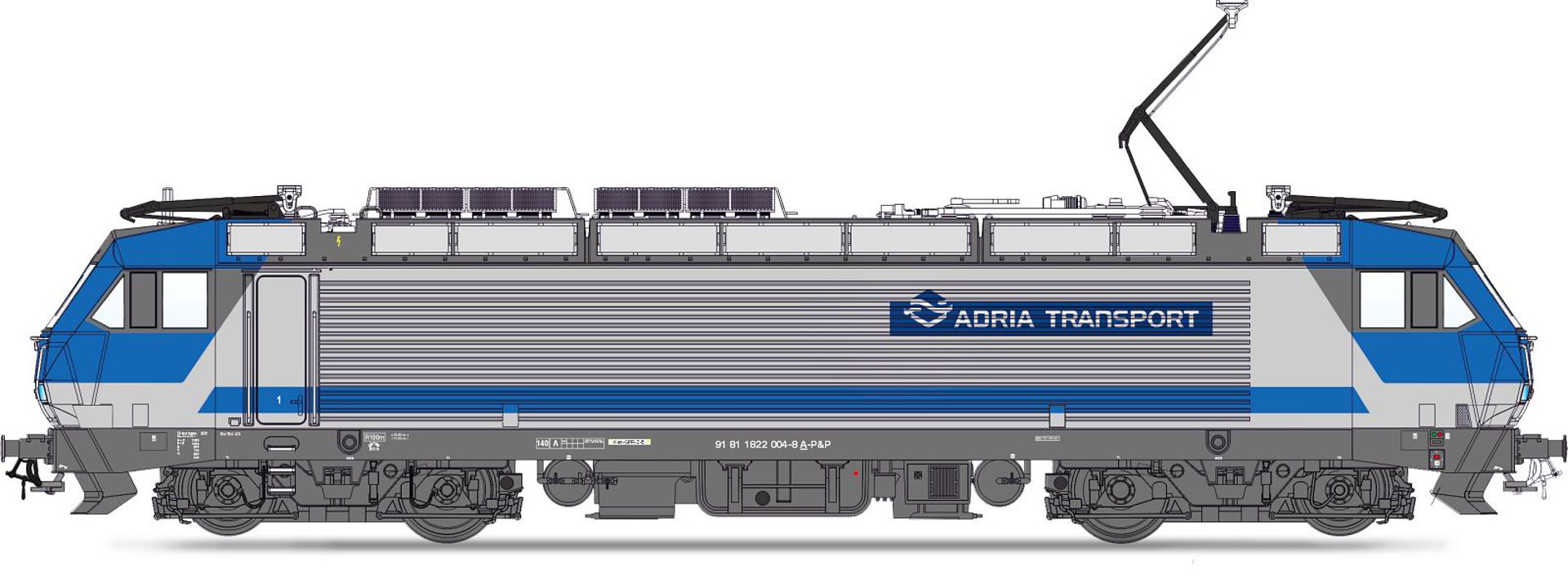 Jägerndorfer JC25832 - E-Lok BR1822.001, Adria Transport d.o.o., Ep.VI, grau/blau, DC-Sound
