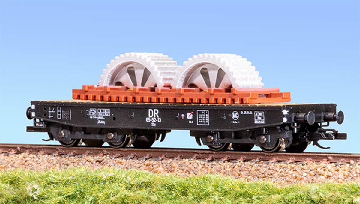 Schirmer 20532 - Schwerlastwagen Rlmmp mit Ladegut Zahnrad, DR, Ep.III