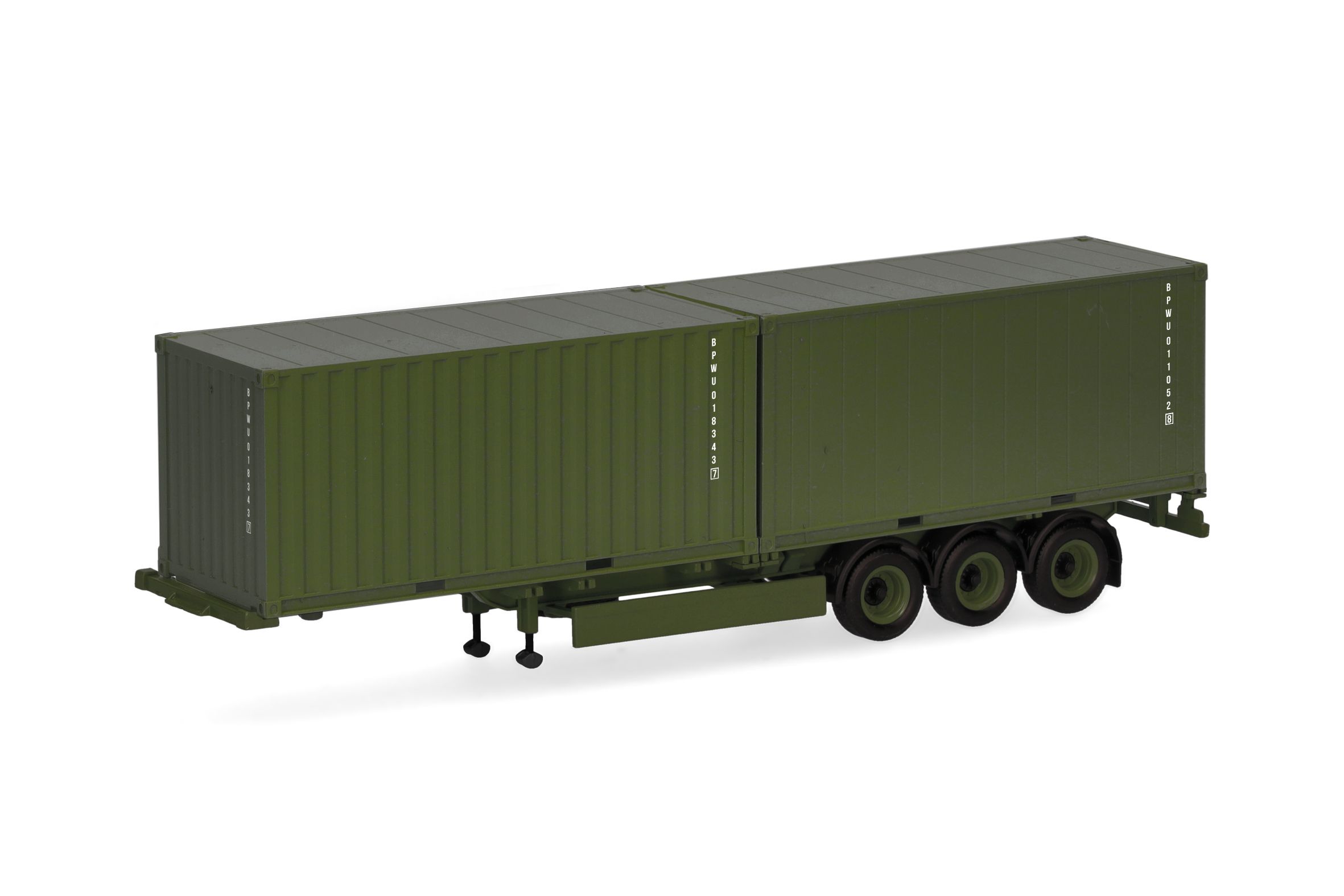 Herpa 747240 - Containerauflieger 3achs mit 2 x 20ft. Container "Bundeswehr"