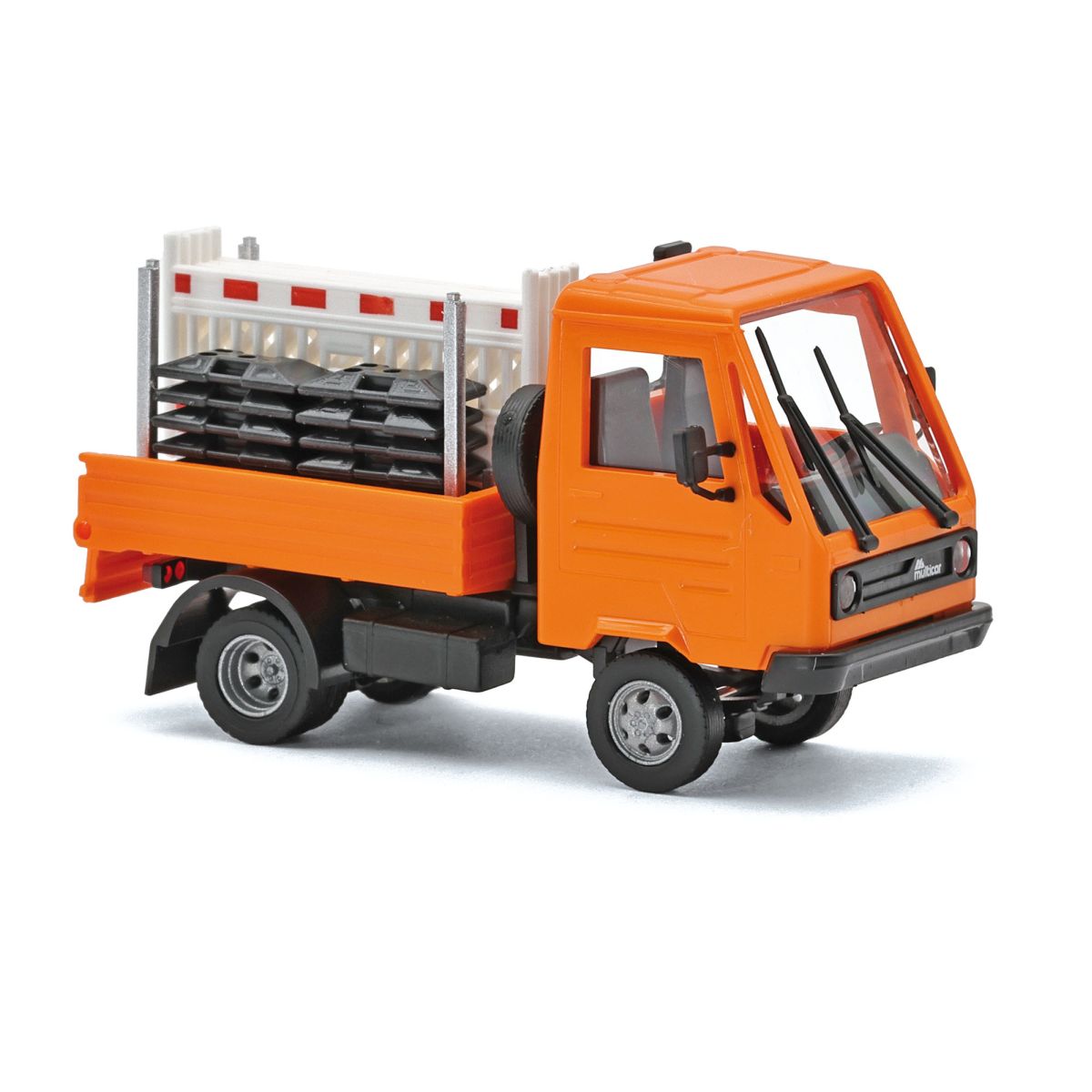 Busch 42254 - Multicar M26 mit Schrankenzauntransportgestell, Orange
