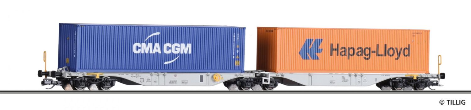 Tillig 18063 - Containertragwagen, ÖBB, Ep.VI 'Hapag-Lloyd, CMA CGM'