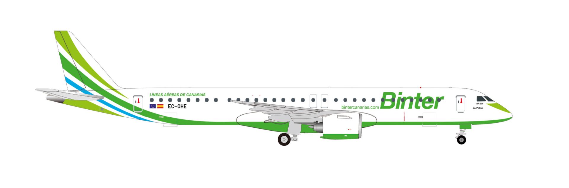 Herpa 539265 - Binter Canarias Embraer E195-E2 – EC-OHE "La Palma"