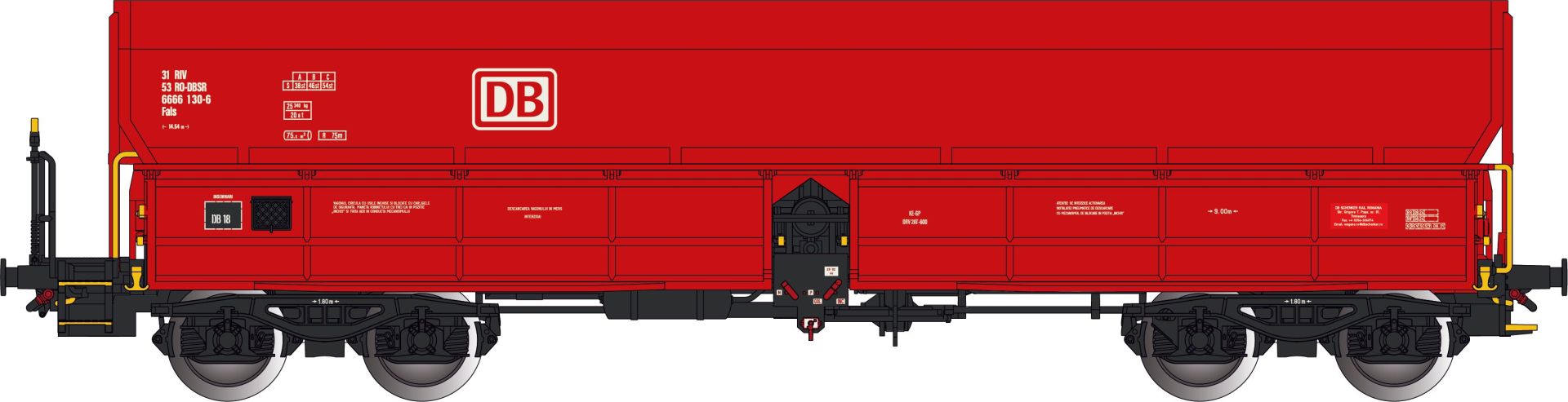 Albert Modell 666002 - Offener Güterwagen Fals, RO-DBSR, Ep.VI