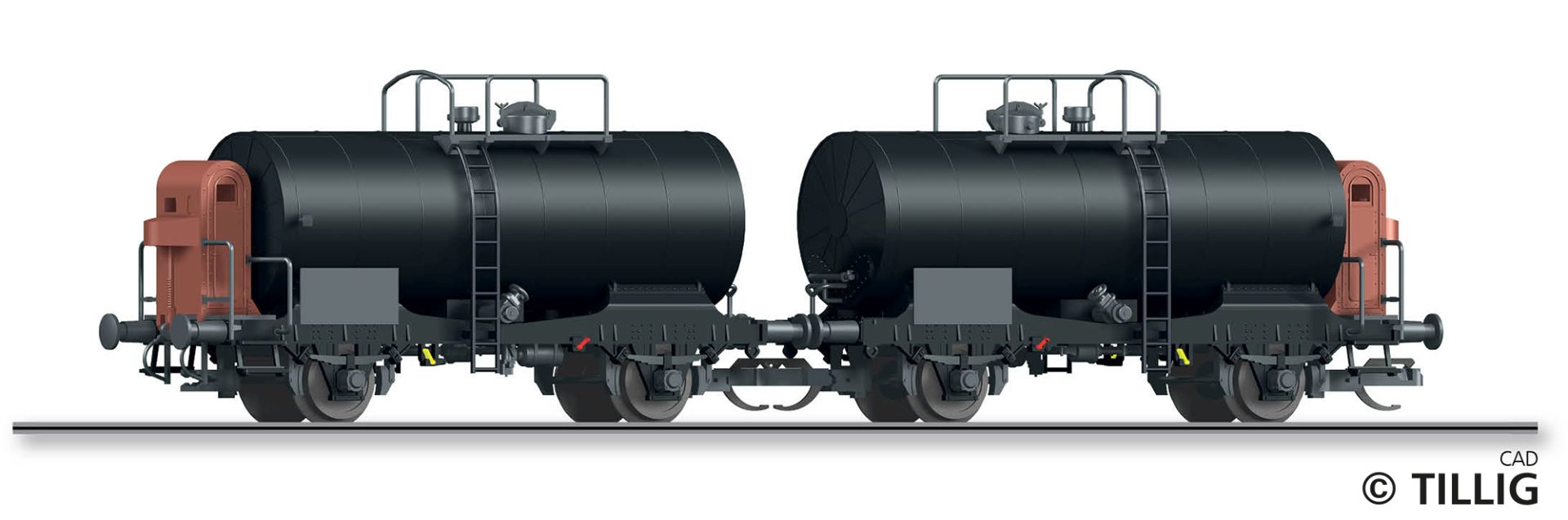 Tillig 01120 - 2er Set Kesselwagen Zr, DR, Ep.III