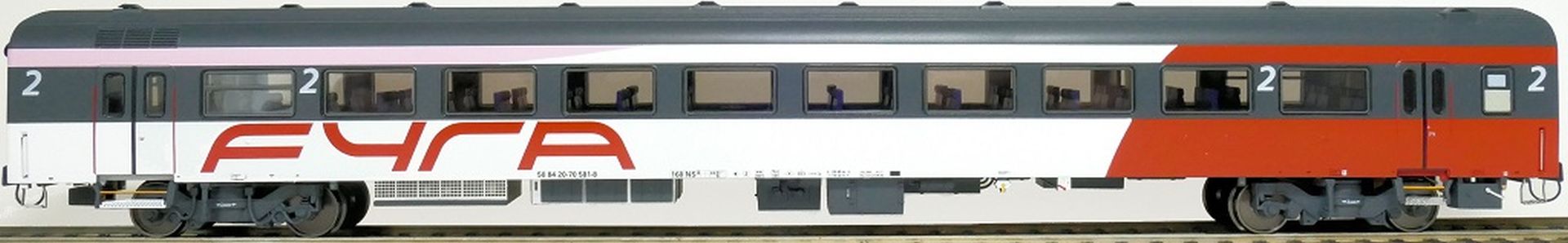 Exact-Train EX11186 - Personenwagen ICRm Fyra 1, B, NS, Ep.VI, mit Innenbel. und Figuren