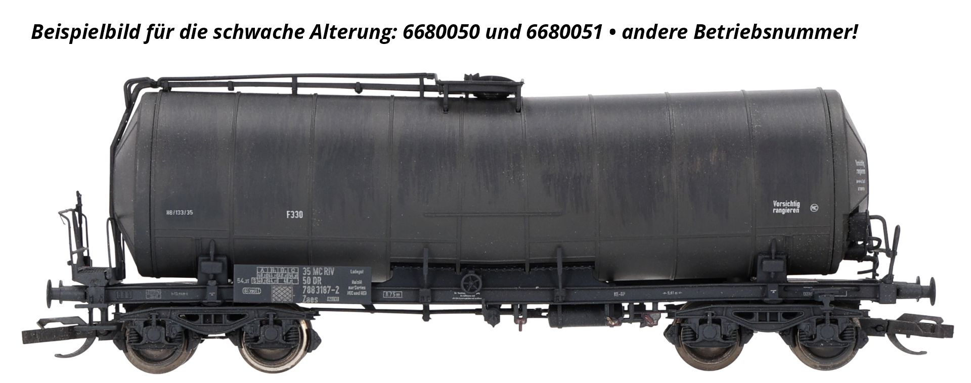 Roco 6680050 - Knickkesselwagen, DR, Ep.IV, schwarz, Wagen Nr. 5, schwache Alterung Roco 6680050 - Knickkesselwagen, DR, Ep.IV, schwarz, Wagen Nr. 5, schwache Alterung
