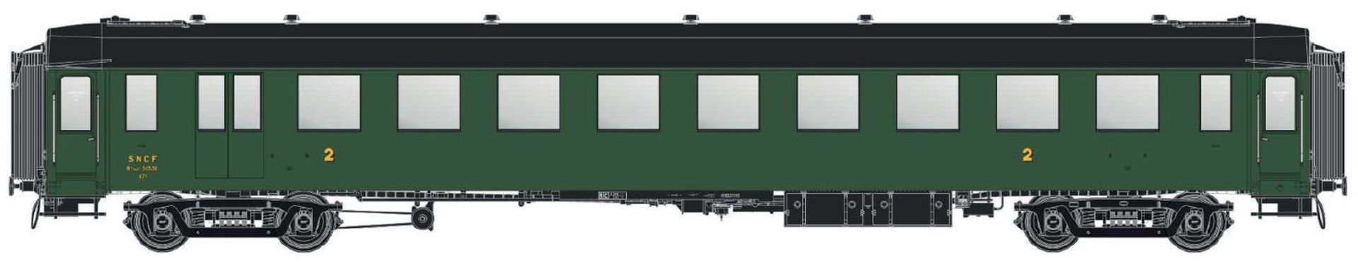 L.S. Models MW40954 - Personenwagen OCEM B10myfi, 2 Klasse, SNCF, Ep.IIIc
