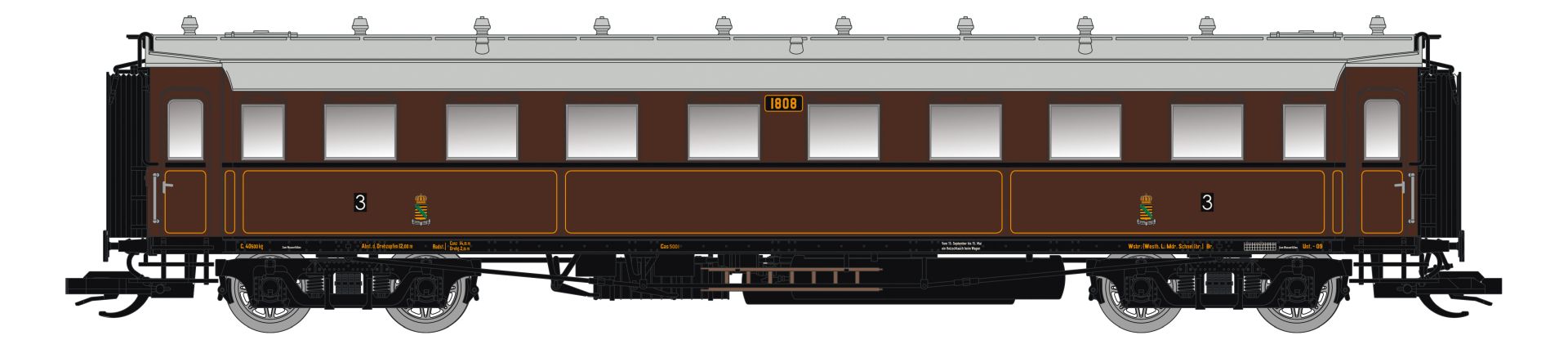 Saxonia 120176 - Personenwagen C4Ü Sa 07, K.Sächs.Sts.E.B., Ep.I, mit Innenbel., DC-Digital