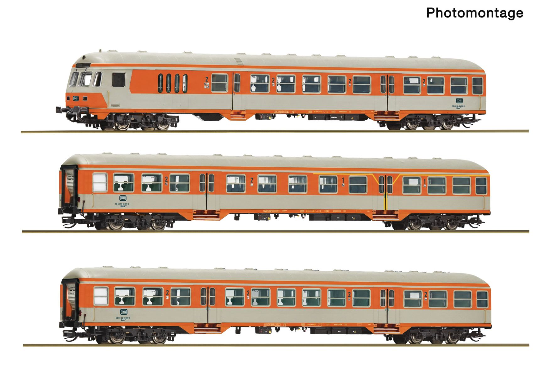 Roco 6290090 - 3er Set Nahverkehrswagen mit Steuerwagen, DB, Ep.IV