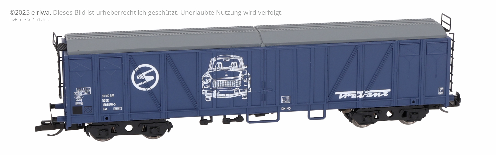 Karsei 23170 - Gedeckter Güterwagen Gas, DR, Ep.IV 'Sachsenring, Trabant'