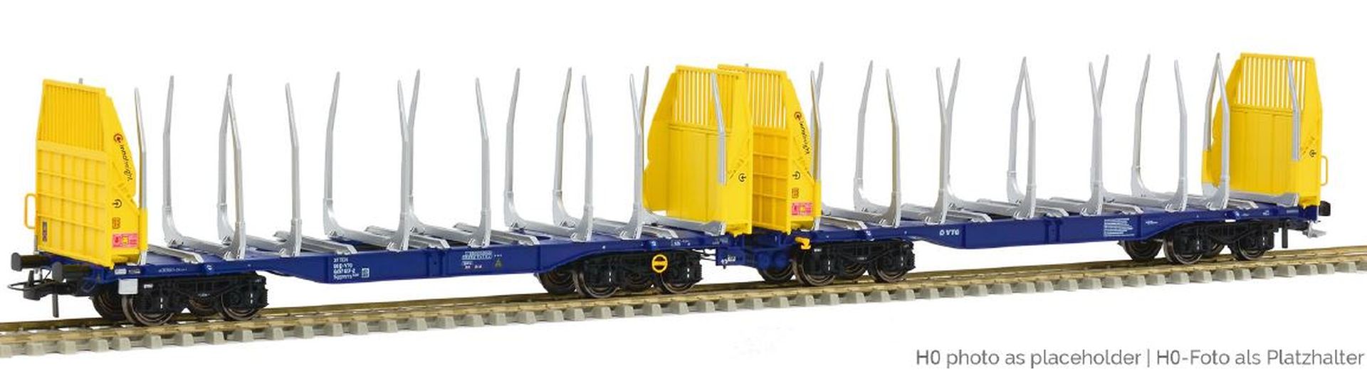 Sudexpress T657017 - Holztransportwagen Sggmrrs 90 'GigaWood', VTG, Ep.VI, blau-gelb, 017-2