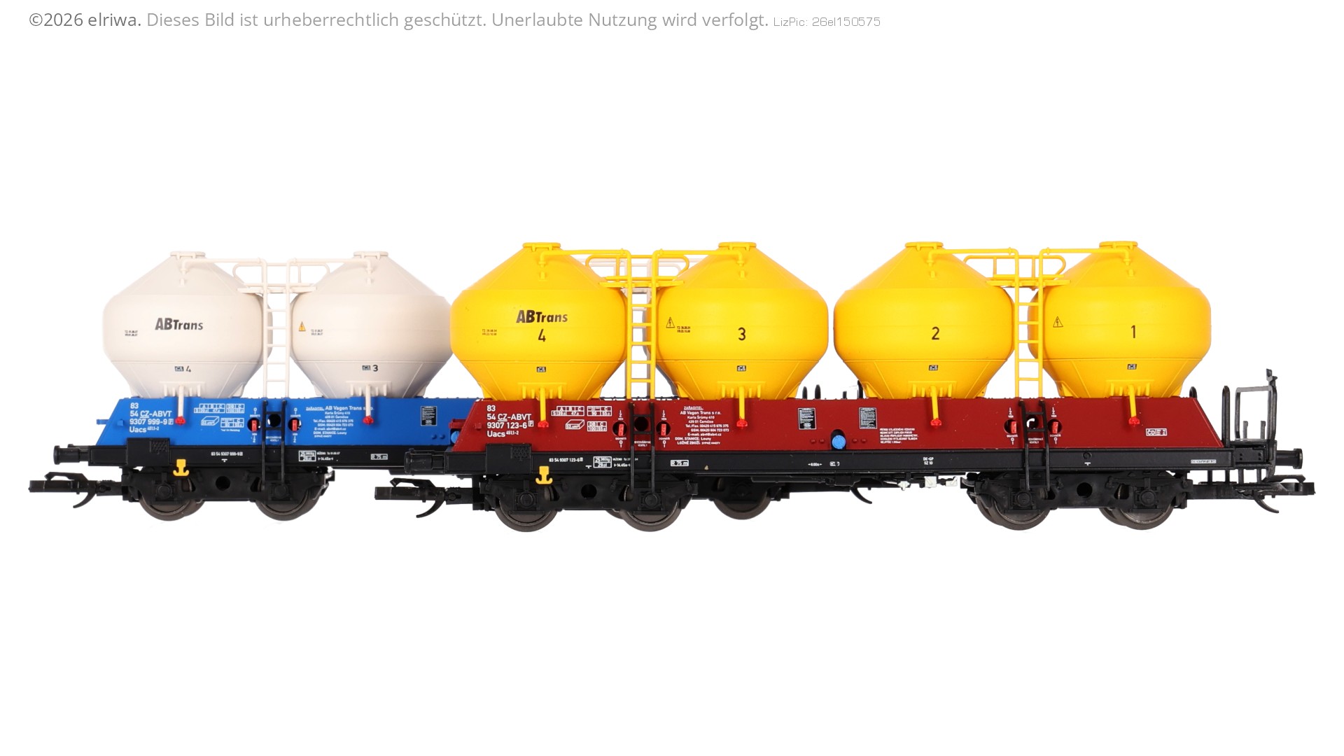 Tillig 01117 - 2er Set Staubsilowagen Uacs 451.1, AB Vagon Trans s.r.o., Ep.V