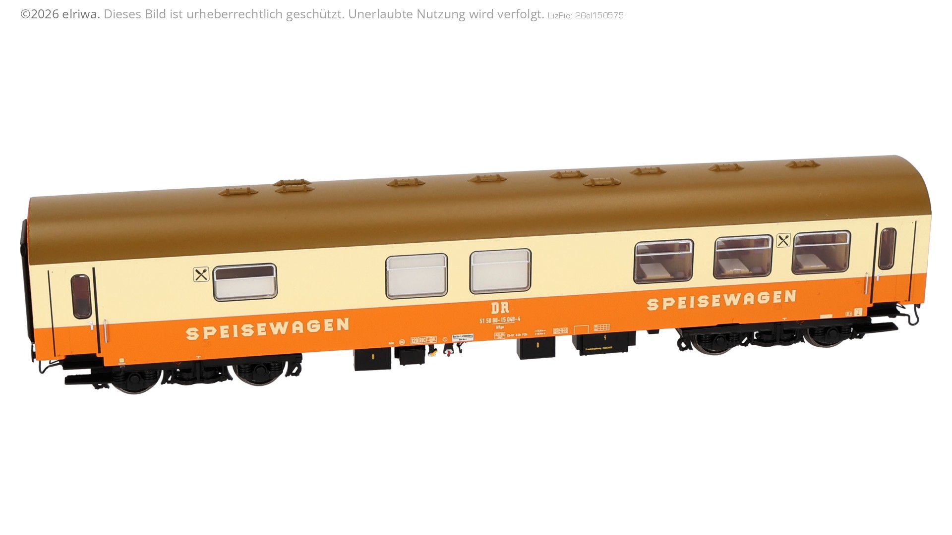 Brawa 51319 - Reko-Speisewagen WRge 15 048-4, braunes Dach, DR, Ep.IV c