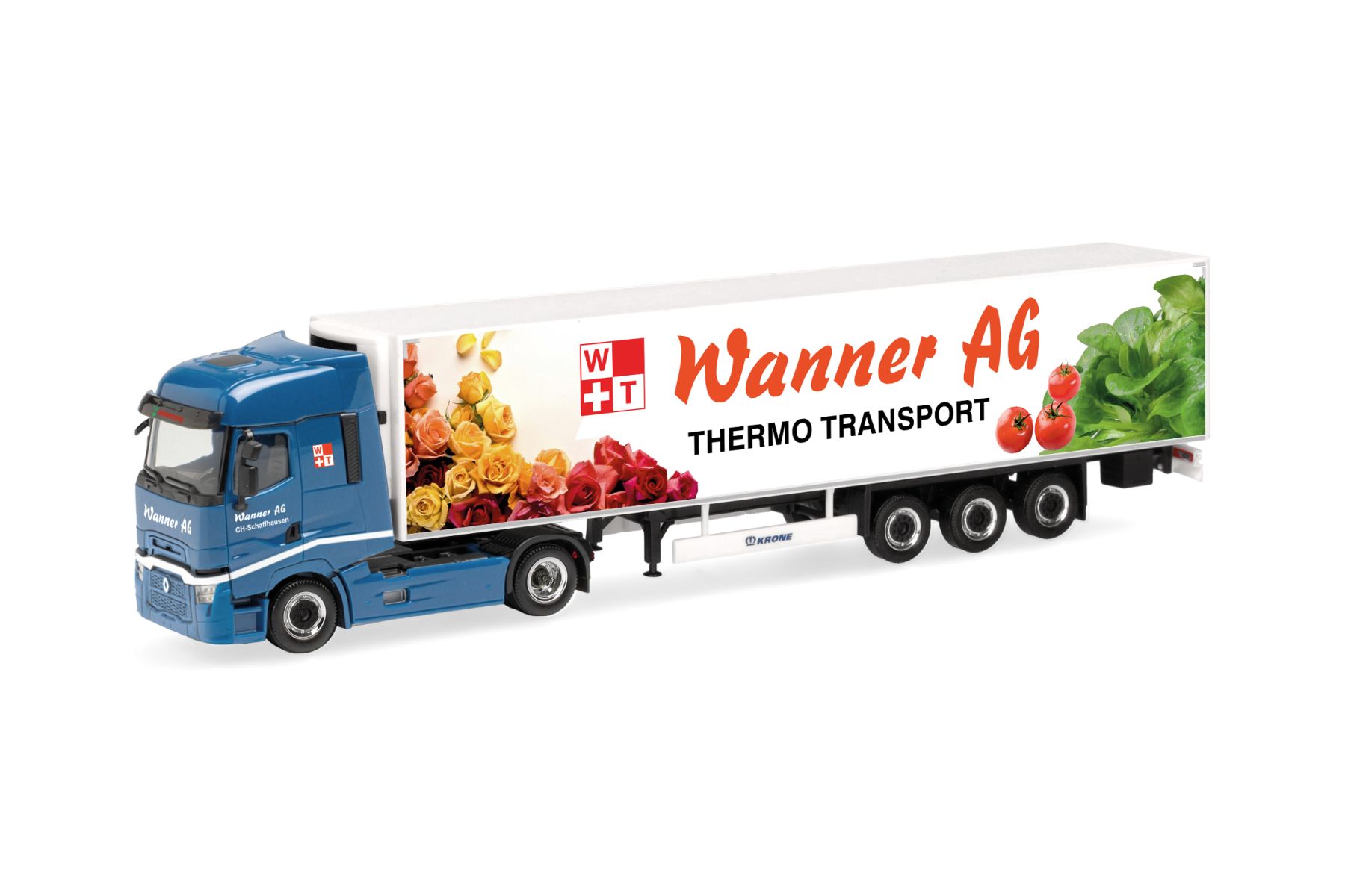 Herpa 321242 - Renault T facelift Kühlkoffer-Sattelzug "Wanner AG"