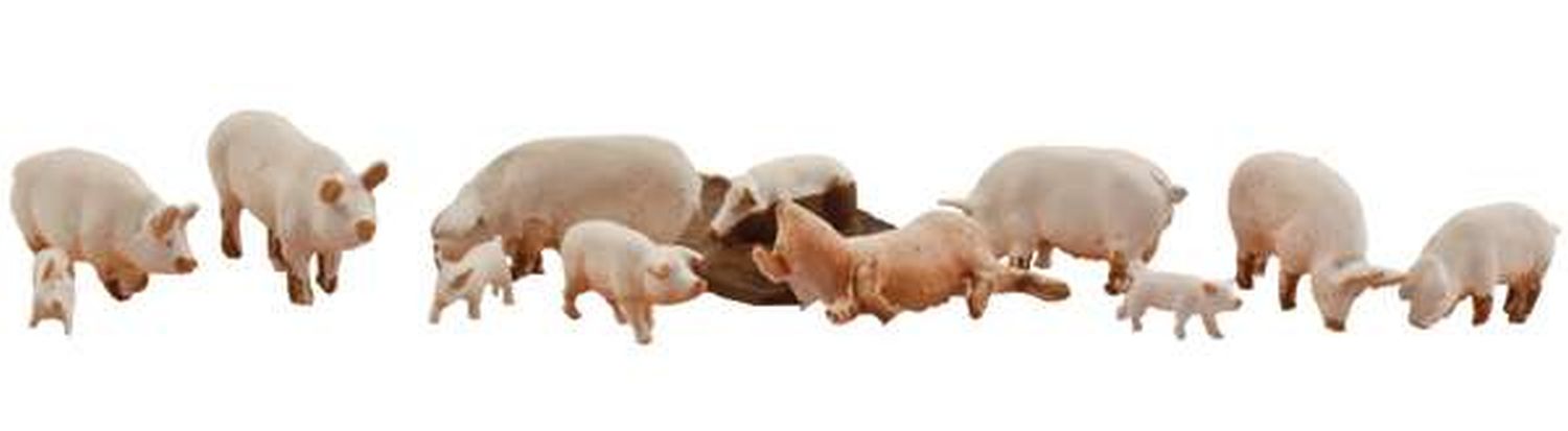 Woodland WA1957 - Yorkshire-Schweine mit Ferkeln und Futtertrog