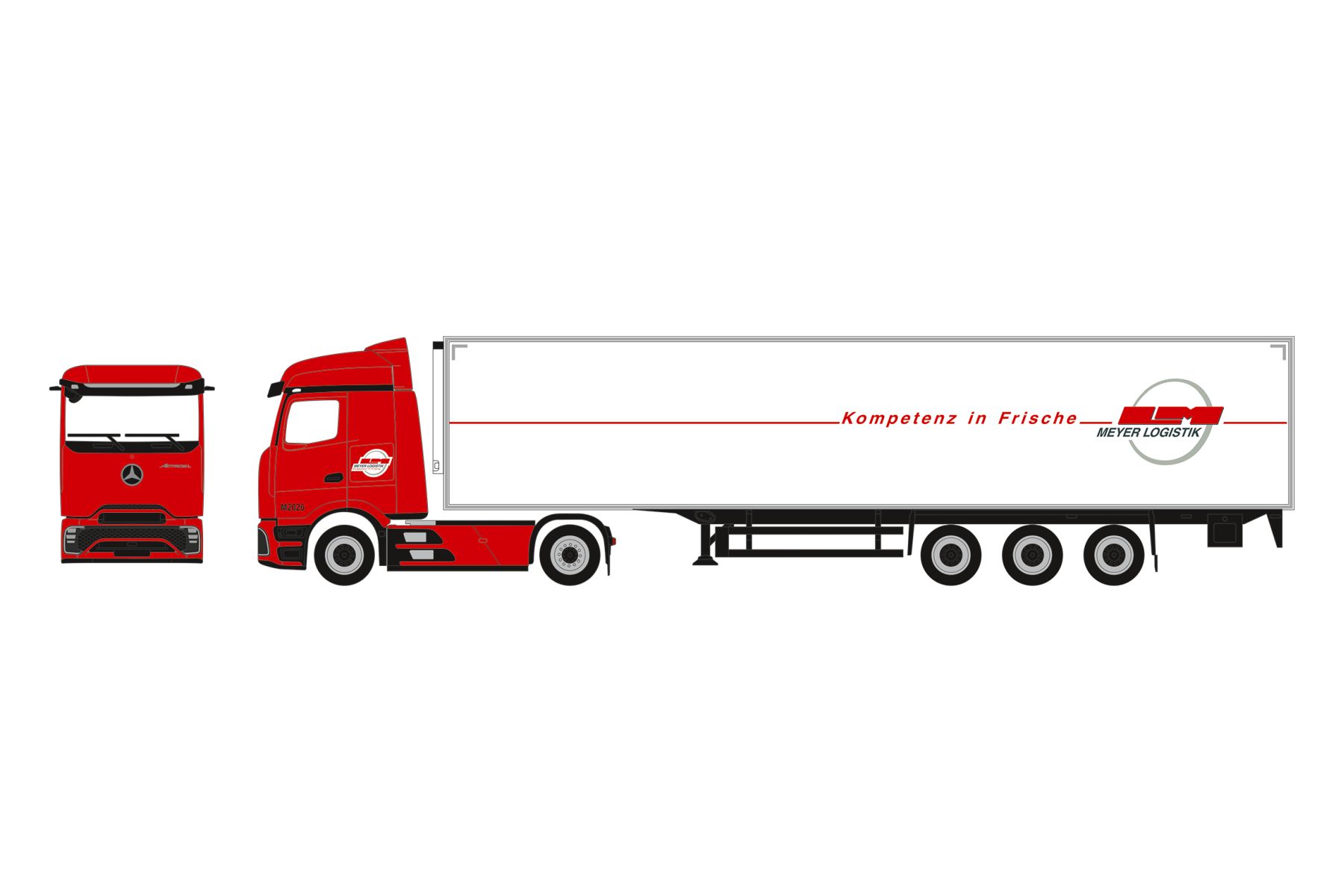 Herpa 962551 - Mercedes-Benz Actros L ProCabin Streamspace Kühlkoffer-Sattelzug „Ludwig Meyer“
