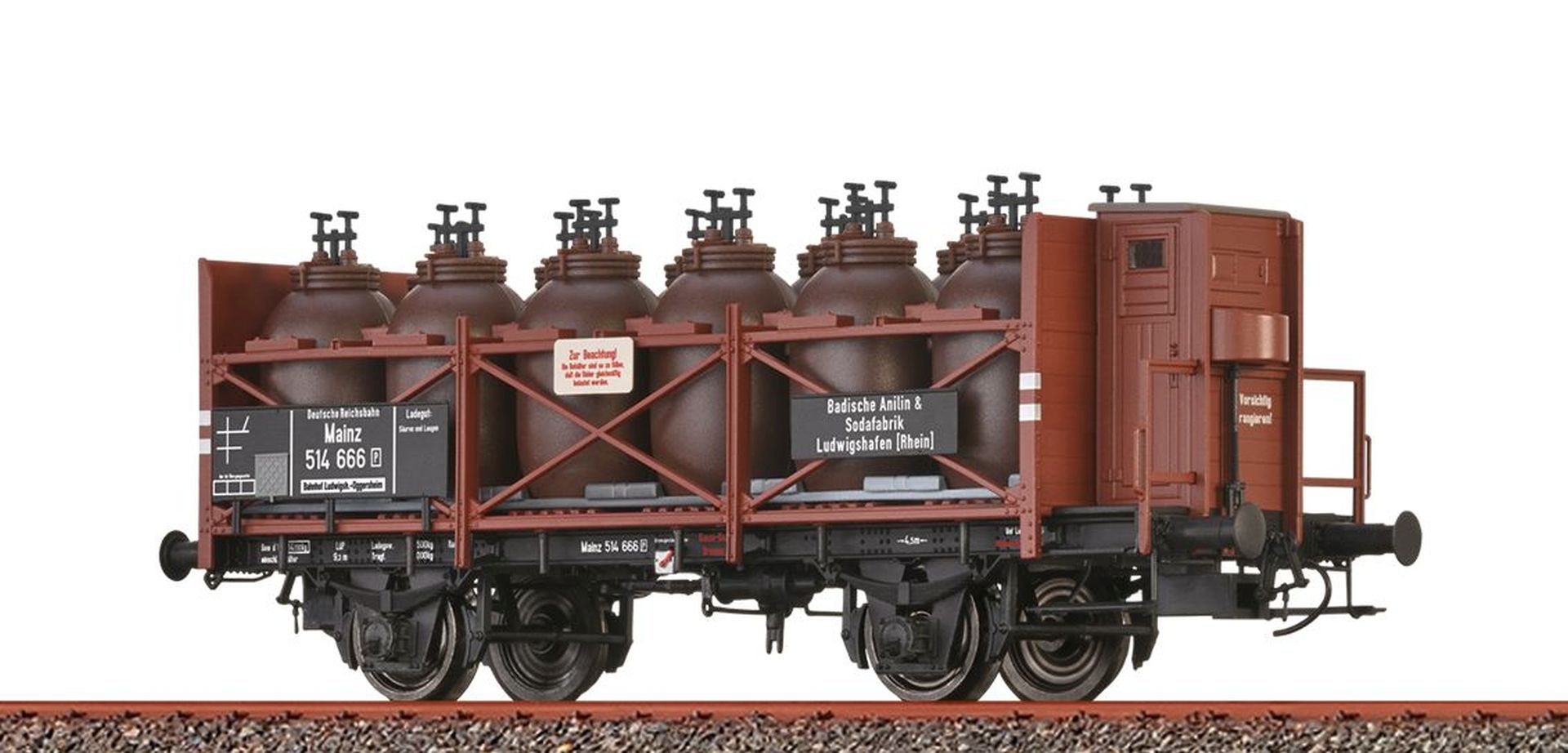Brawa 49326 - Säuretopfwagen Z P, DRG, Ep.II 'BASF'