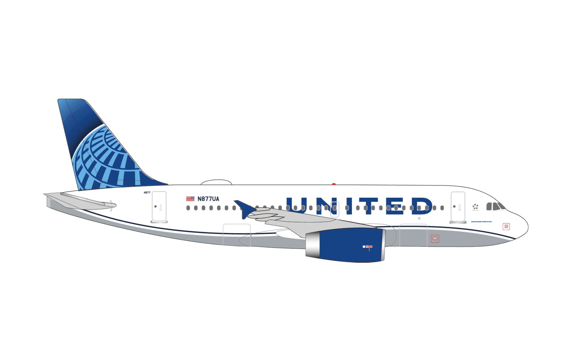Herpa 538756 - United Airlines Airbus A319