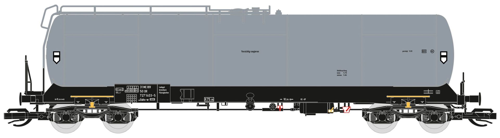 Saxonia 120209 - Kesselwagen Uahs, 8109, DR, Ep.IV, grau Saxonia 120209 - Kesselwagen Uahs, 8109, DR, Ep.IV, grau
