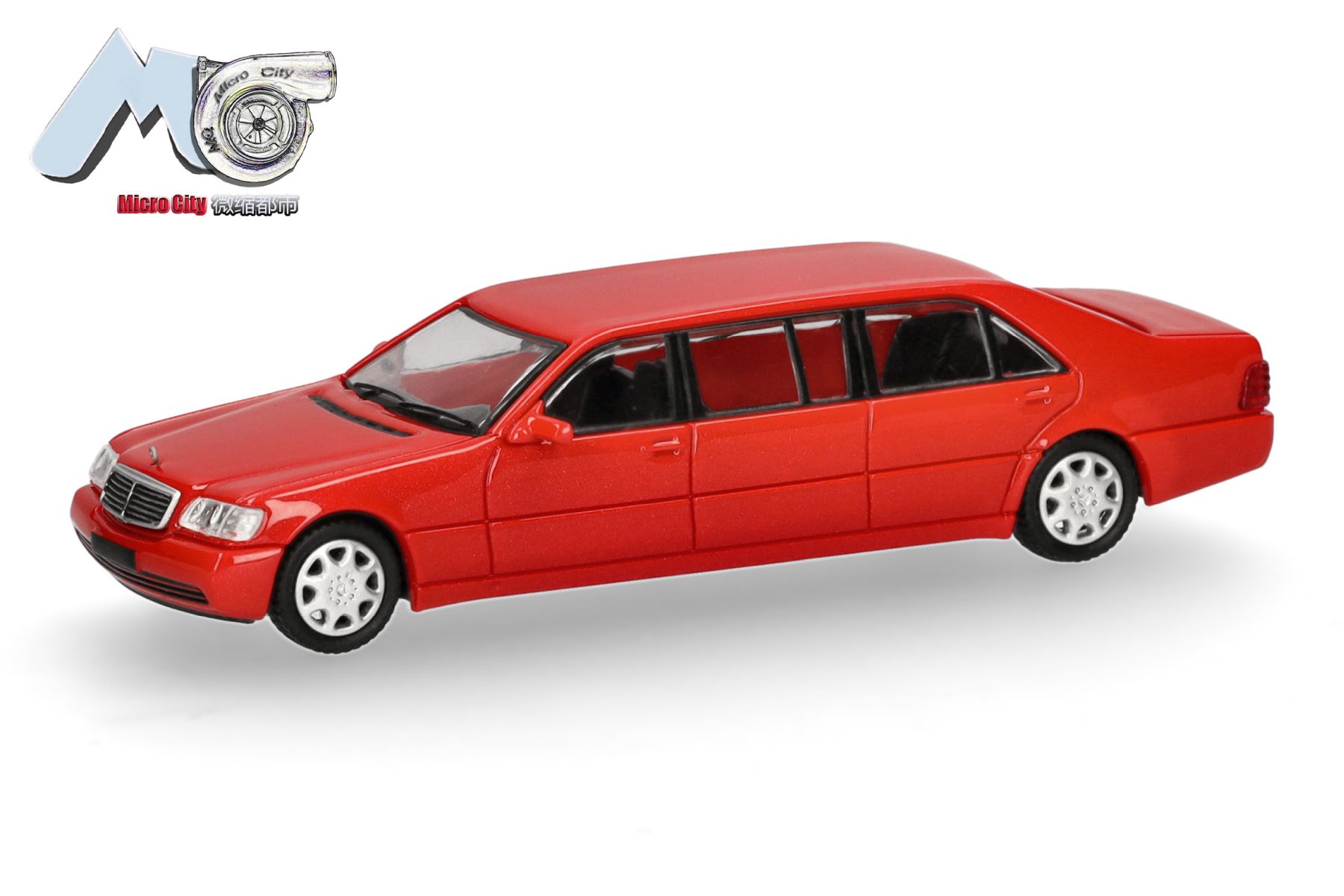 Herpa 87MC000104 - MicroCity: Mercedes-Benz S600 Pullmann, rot