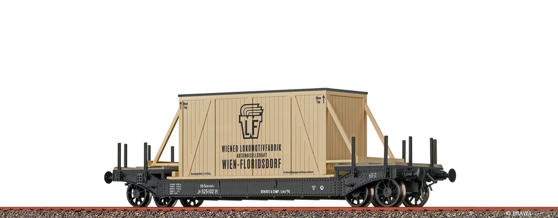 Brawa 47917 - Tiefladewagen Ja "Wiener Lokomotivfabrik", BBÖ, Ep.II
