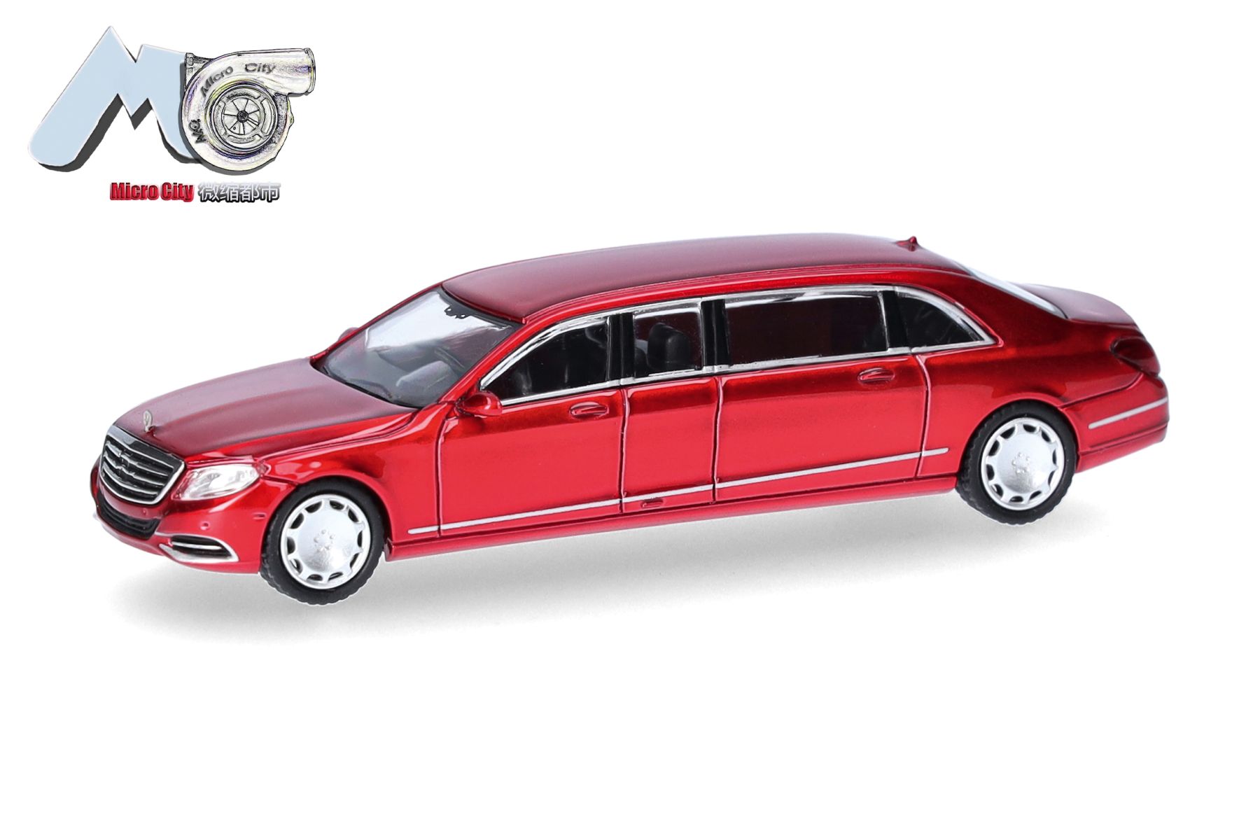Herpa 87MC000136 - MicroCity: Mercedes-Benz S600 Pullmann, weinrot