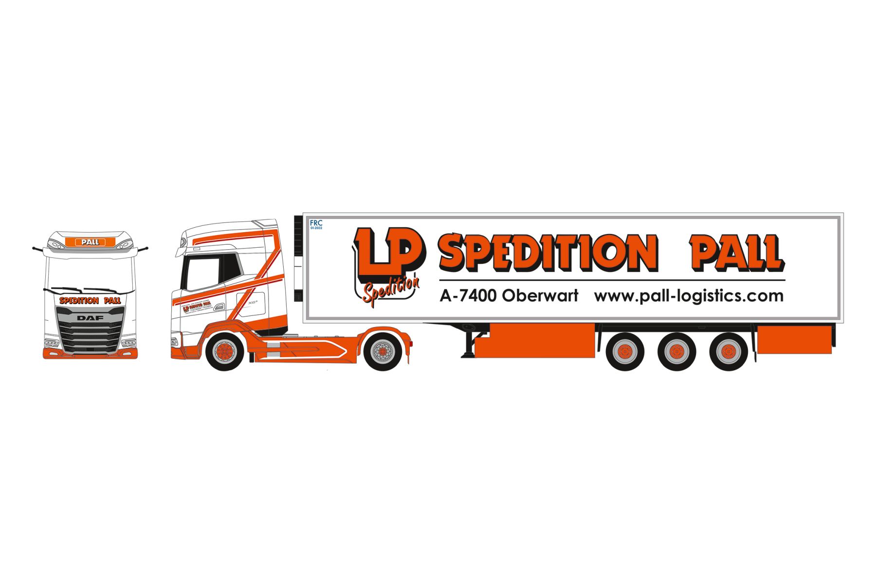 Herpa 931342 - DAF XG+ Kühlkoffer-Sattelzug "Ludwig Pall"