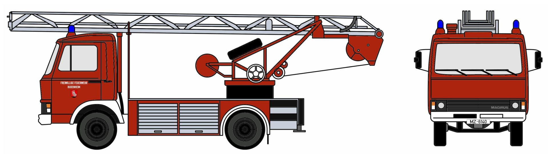 Loewe 4106 - Iveco Magirus "Zeta"  90M5 - DL18 Feuerwehr Budenheim