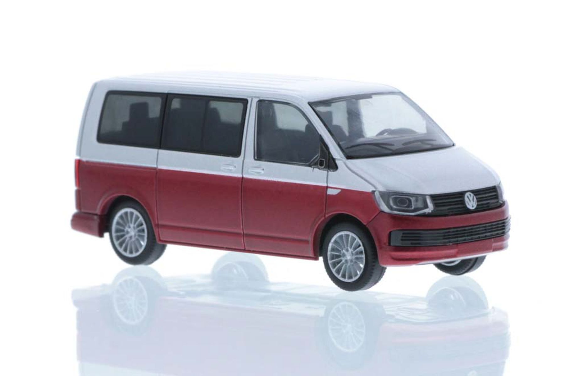 Rietze 11662 - Volkswagen T6 Bus KRreflexsilber/fortanorot