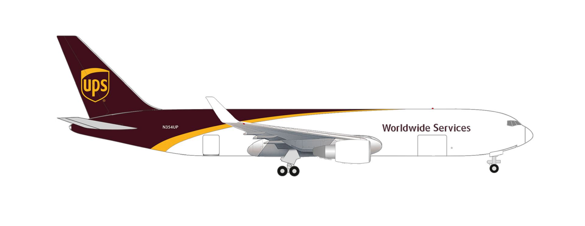 Herpa 526166-001 - UPS Airlines Boeing 767-300F – N354UP