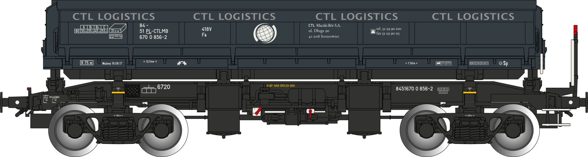Albert Modell 670015 - Offener Güterwagen Fa, PL-CTLMB, Ep.VI