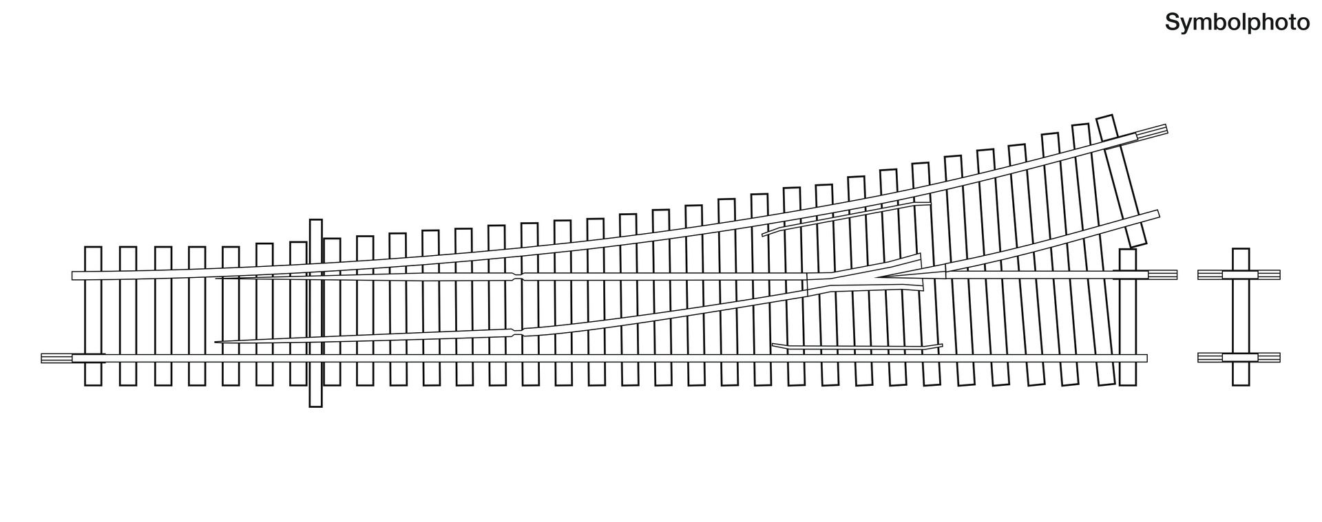 Roco 4042442 - Betonschwellen-Weiche links Wl15