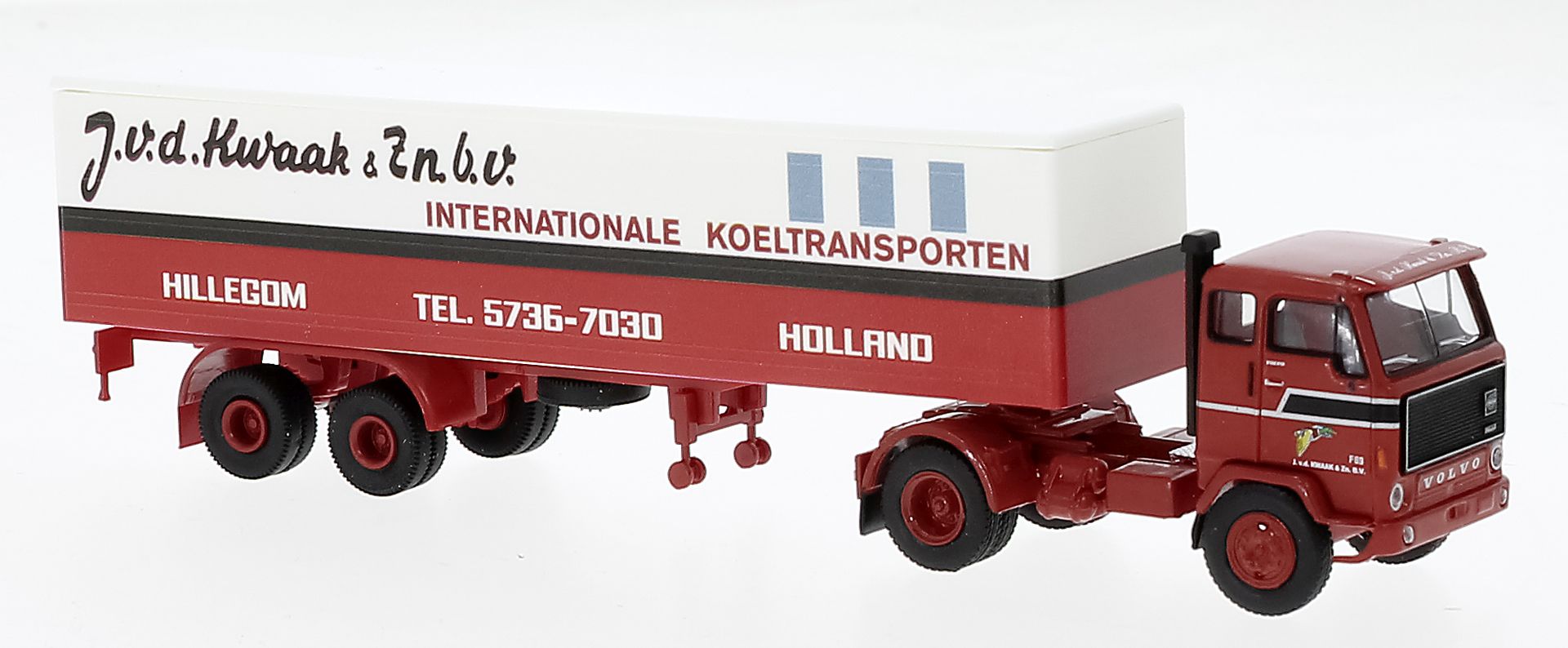 Brekina 85687 - Volvo F 89 Koffer-SZ altes Design, v.d.Kwaak, 1972