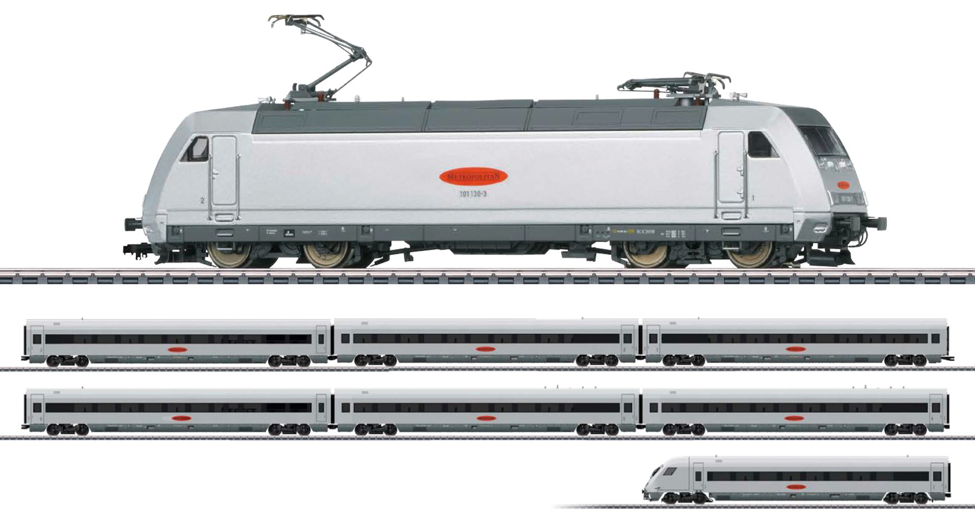 Märklin 26931 - Zugset mit BR 101 und Personenwagen 'Metropolitan', DBAG, Ep.V, MFX+-Sound