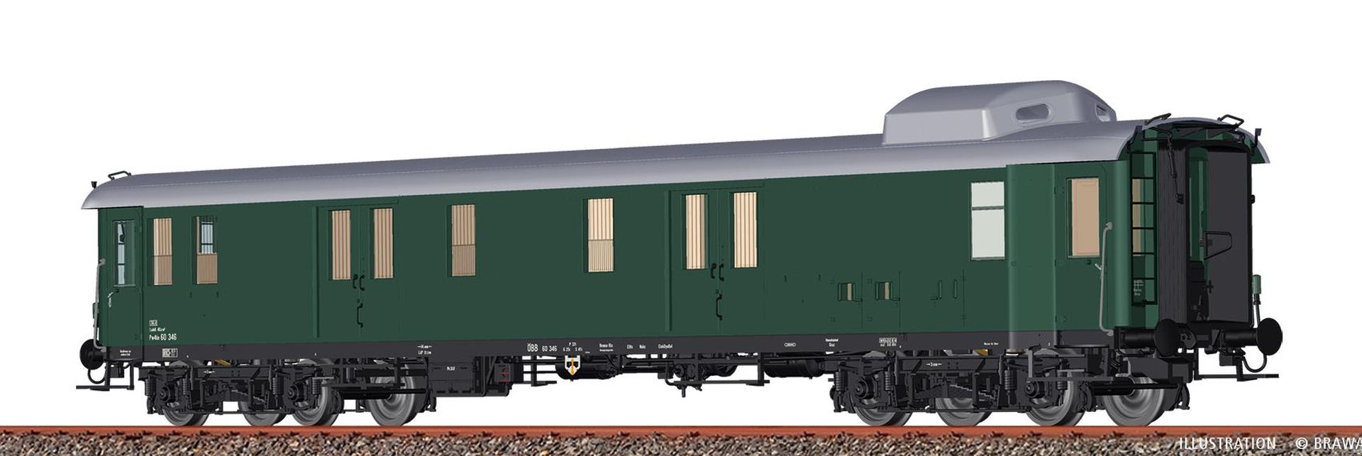 Brawa 58302 - Gepäckwagen Pw4üe, ÖBB, Ep.III